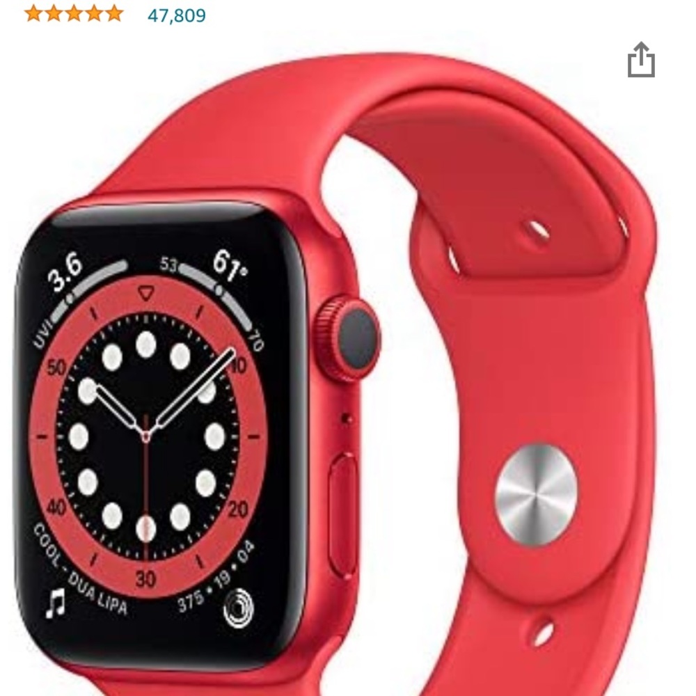 Apple Watch Series 6 (GPS, 44mm) - RED - Aluminum Case with RED - Sport Band - Picture 3 of 3